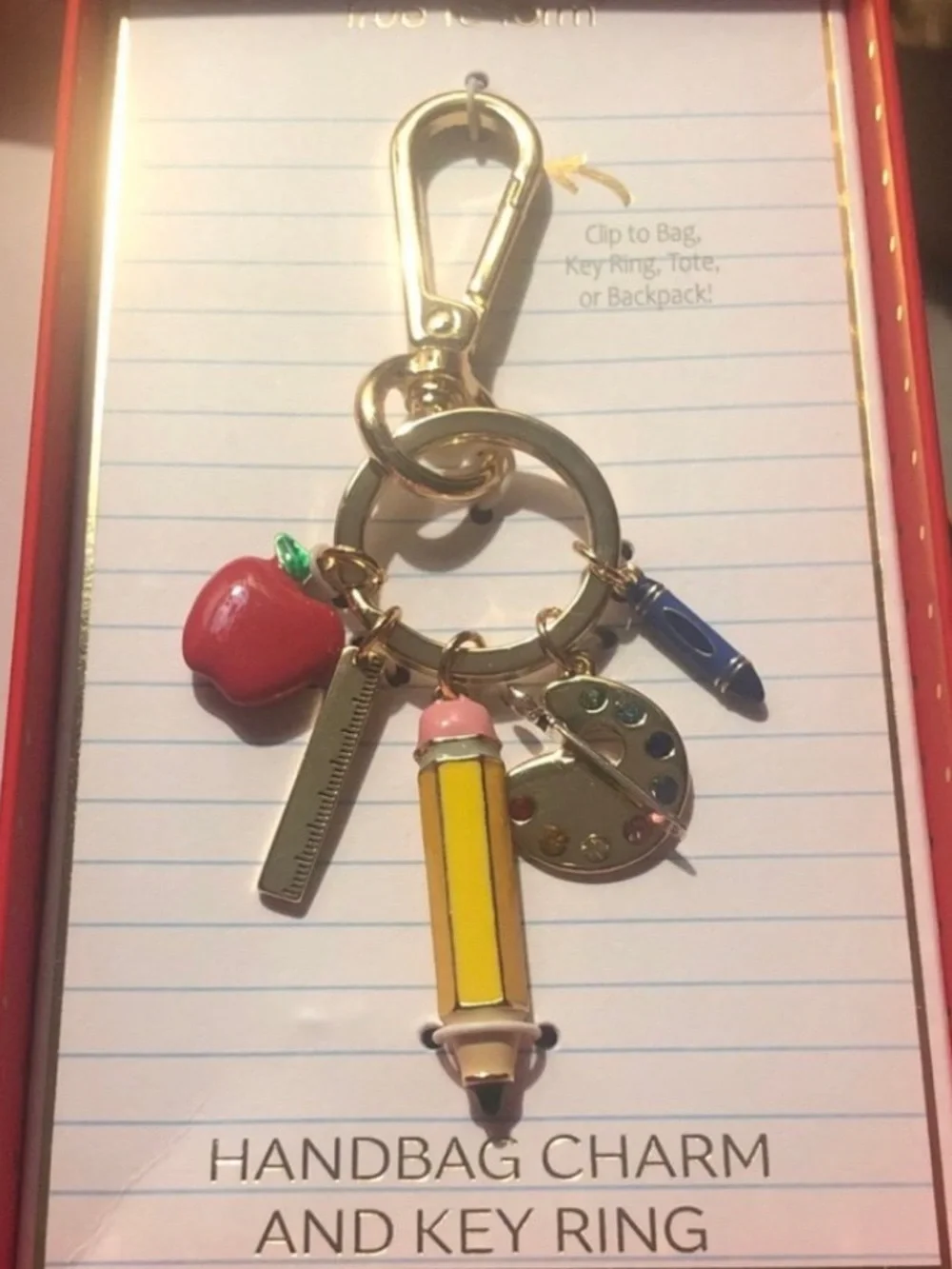 TRUE TO FORM Back to School Education-Theme Keychain and Bag/Purse Charm NEW NWT